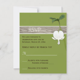 Convites Coração Sangrando Marrom Verde Marfim RSVP Casamen
