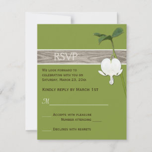 Convites Coração Sangrando Marrom Verde Marfim RSVP Casamen