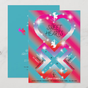 Convites Coração Sparkly X Corações Doce