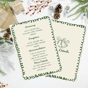 Convites coração verde desenhado à mão Detalhes do casament