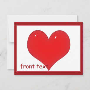 Convites Coração Vermelho Brilhante (Adicionar Seu Texto)