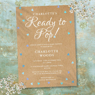 Convites Corações Azuis Rústicos de Amor Prontos para Estou