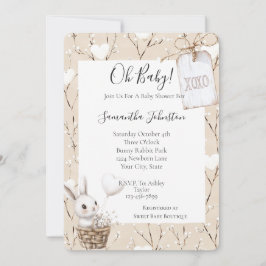 Convites Corações brancos num Chá de fraldas XOXO