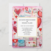 Corações Caprichosos e Padrão de Cartas de Amor Ca