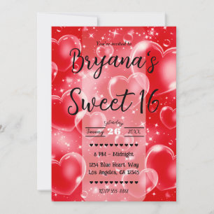 Convites Corações de Bolhas Vermelhas Corações Bonitas Rapa