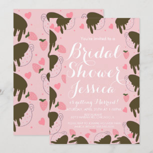 Convites Corações de Café Gotejantes de Chocolate de Morang