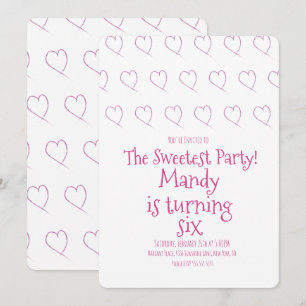 Convites Corações de Dia de os namorados Minimalista