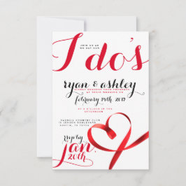 Convites Corações de fita vermelha!