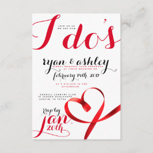 Convites Corações de fita vermelha!