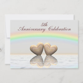 Convites Corações de Madeira do 5 Aniversário