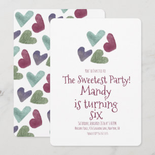 Convites Corações do dia de os namorados Festa de anivers