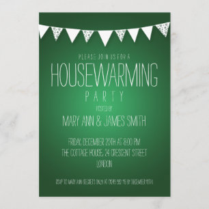 Convites Corações do partido do Housewarming que Bunting o