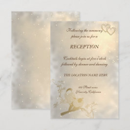 Convites Corações Dourados Chic Elegantes, Recepção de casa