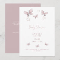 Corações e borboletas cor-de-rosa doce Rosa empoei