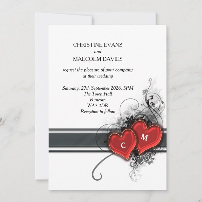 Convites Corações e Rolos (Frente)