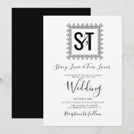 Convites Corações Elegantes & Quadro Preto Branco Casamento