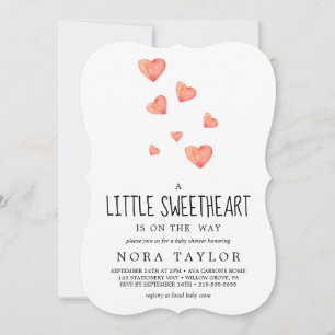 Convites Corações em Aquarela   Chás de Bebê Little Sweethe