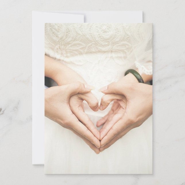 Convites Corações em Nossas Mãos Casamento (Frente)