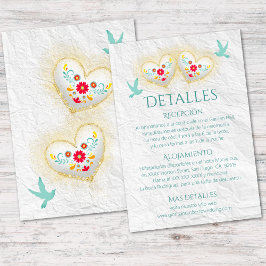 Convites Corações Espanhóis Flores Pombas Casamento Mexican