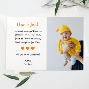 Convites Corações Laranja Você Será Meu Padrinho Com Foto