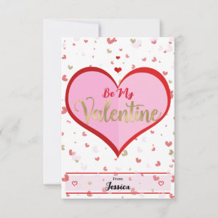 Convites Corações Lindos Rosa Vermelho Dourado Dia dos Namo