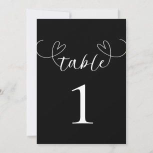 Convites Corações Modernos Número de Mesa de Casamento Pret
