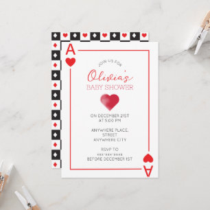 Convites Corações reproduzindo chá de fraldas