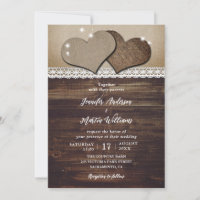 Corações Rústicos de Madeira Invólucro e Casamento