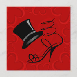 Convites Corações Vermelhos como Cereja Cartola e Saltos Al