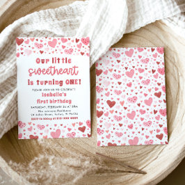 Convites Corações Vermelhos Rosa Pequeno Querido Primeiro A