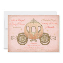 Convites corais da princesa chá de fraldas do