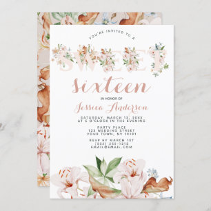 Convites Coral de Aquarela, Cor-de-Vidro, Plástico, Sweet 1