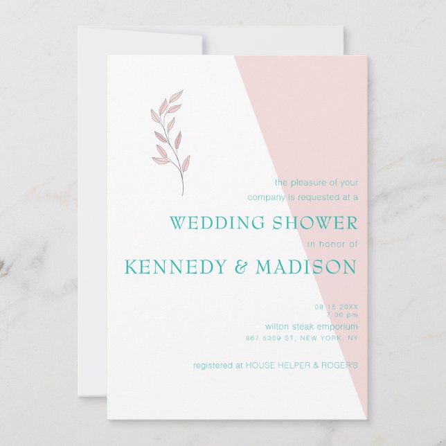 Convites Coral Geométrico (Frente)