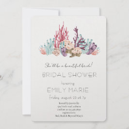 Convites Coral Kisses & Ocean Wishes Bridal Shower