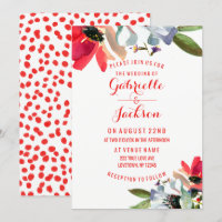 Coral Red Poppy Floral Casamentos