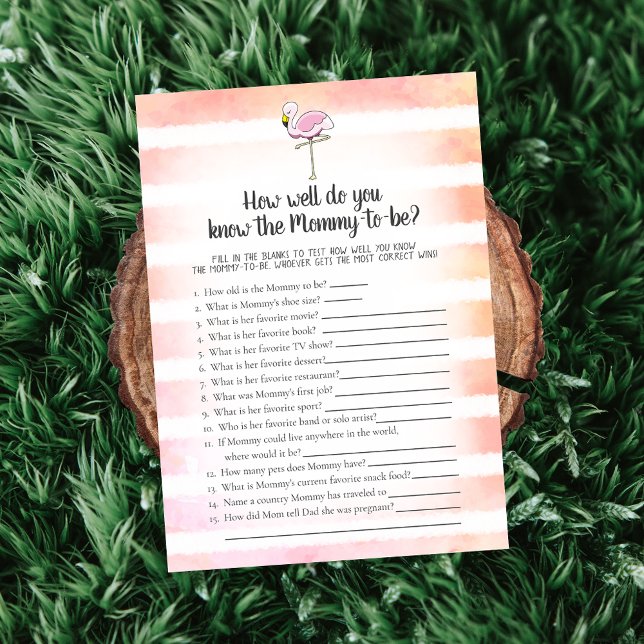 Convites Coral Striped Flamingo Que Conhece O Melhor Jogo D (Criador carregado)