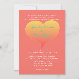 Convites Coral Sunset Hearts