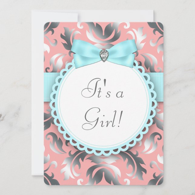 Convites Coral Teal Blue e Cinza Chá (Frente)