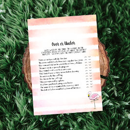 Convites Coral Tirado Flamingo Sob Jogo De Chá de fraldas