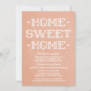 Convites Coral Whimsical Sweet Home Housearming Party