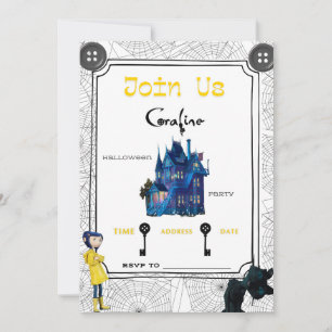 Convites Coraline - Festa de Halloween