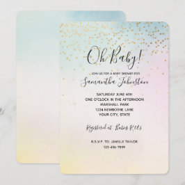 Convites Corante Dourado Confetti Amarelo Amarelo Unicorn A