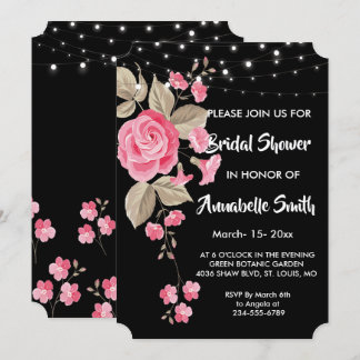 Convites Corda branca acende Chá de panela preto