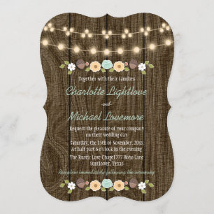 Convites Corda da cerceta do casamento rústico da bolota d