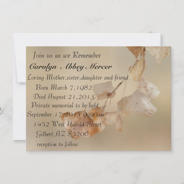 Convites Corda das folhas de ouro (Frente)