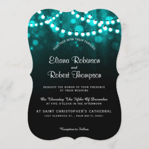 Convites Corda de casamento russa acende turquesa