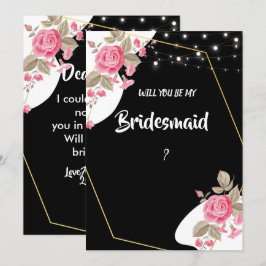 Convites Corda Floral Cor-de-Rosa Moderna lig Bridesmaid