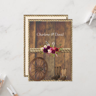 Convites Corda Rosa vermelha de Casamentos Ocidentais