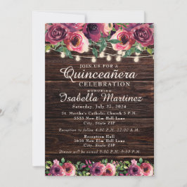 Convites Corda Russa Ilumina Cintura Floral Quinceañera