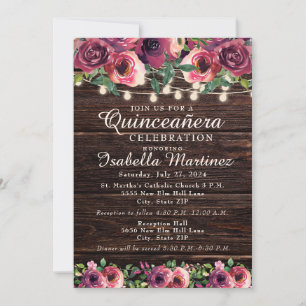 Convites Corda Russa Ilumina Cintura Floral Quinceañera